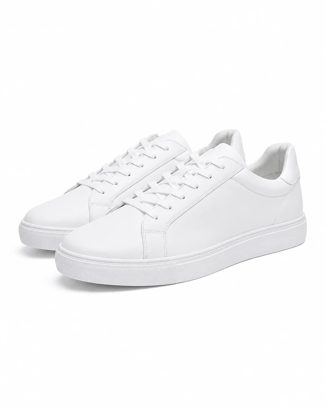 Feethit Men's White Low Top Fashion Sneakers