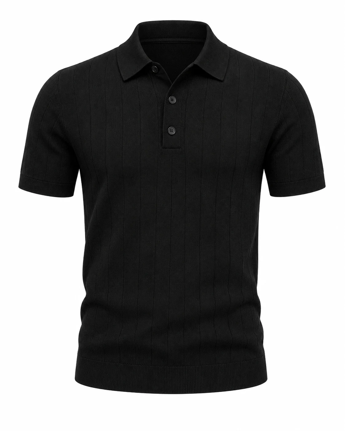 COOFANDY Men's Short Sleeve Knit Polo Shirt Black
