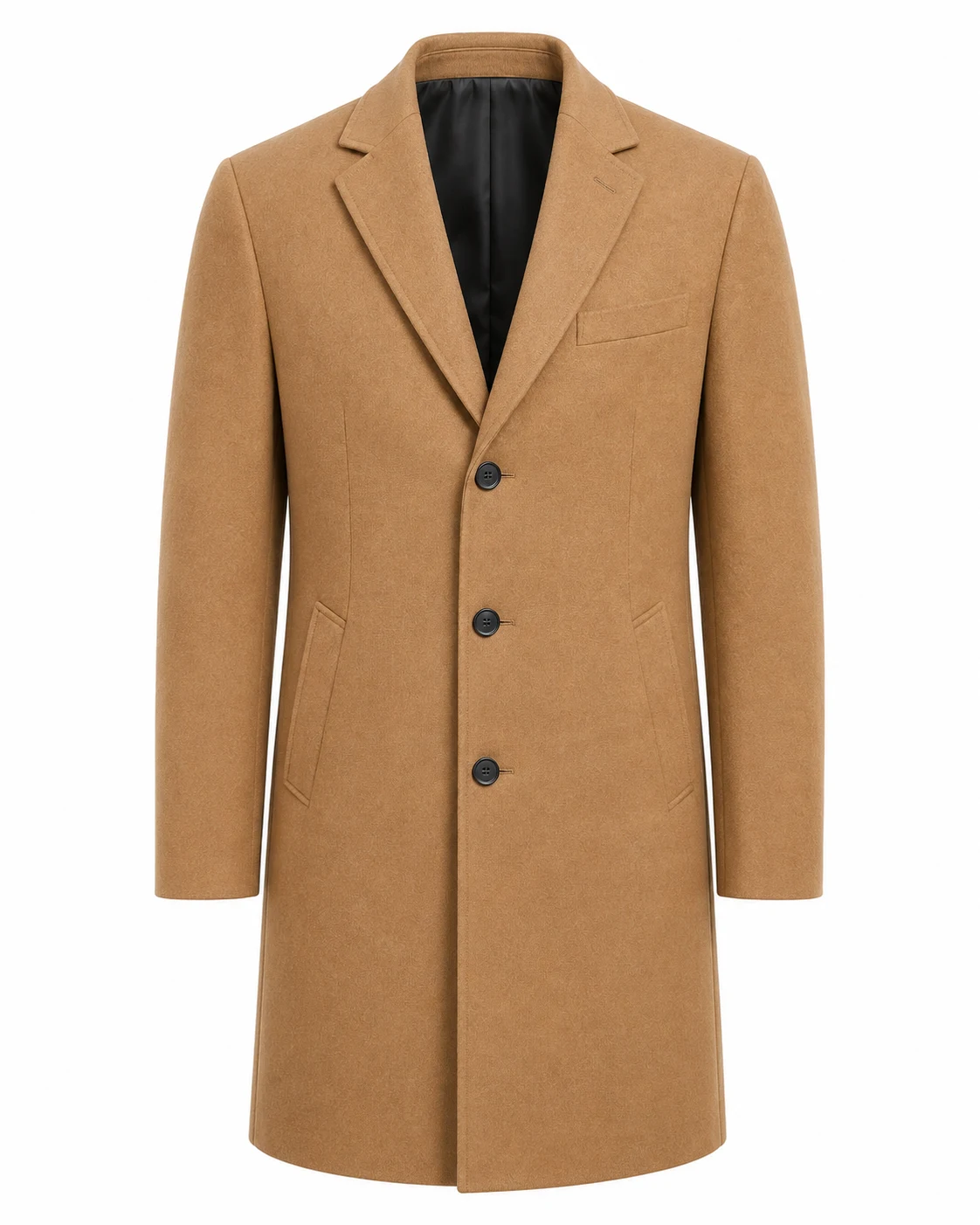 London Fog Men's Wool Blend Classic Overcoat Camel