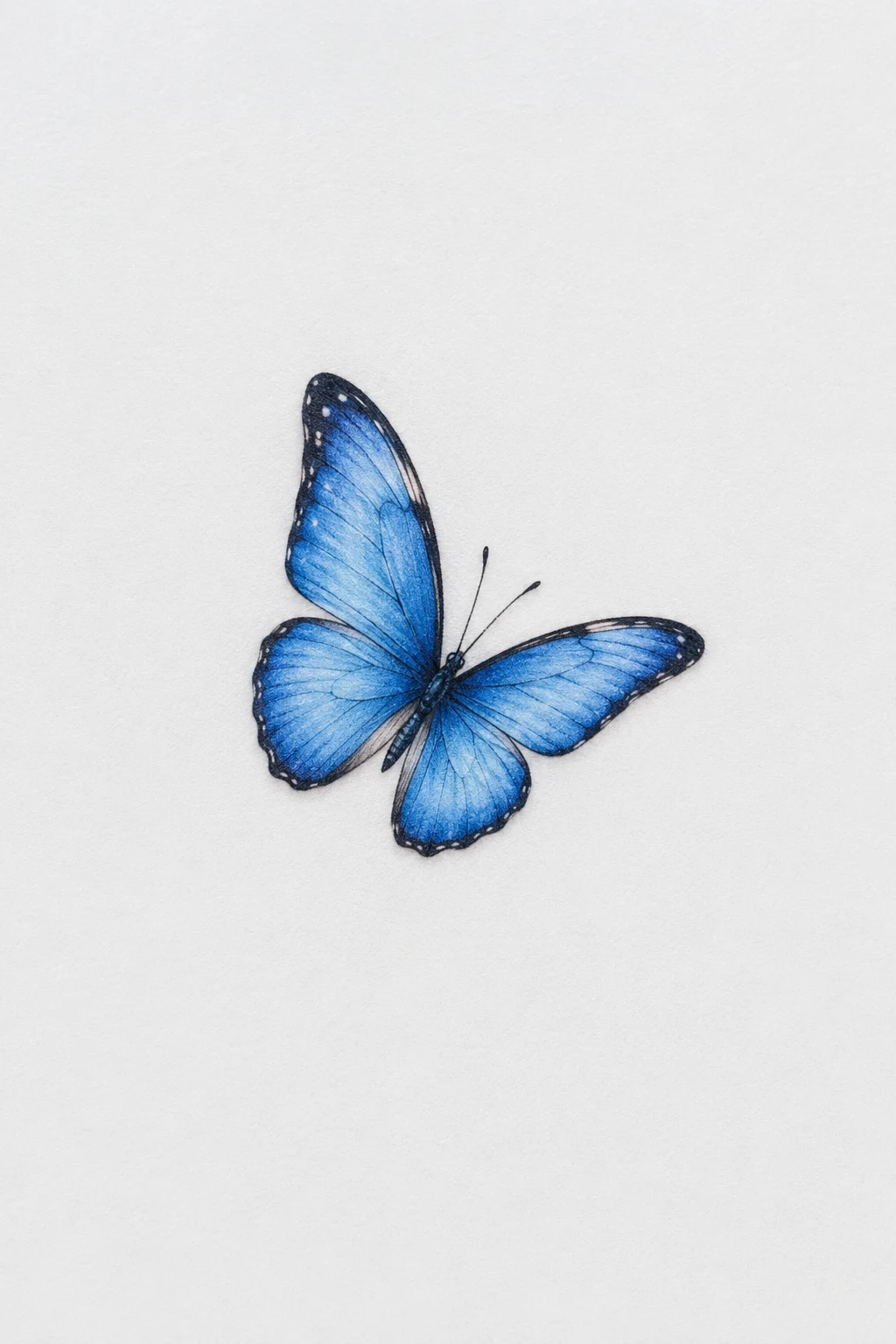 Tiny Blue Butterfly Tattoo on the Wrist — blue butterfly tattoo style outfit