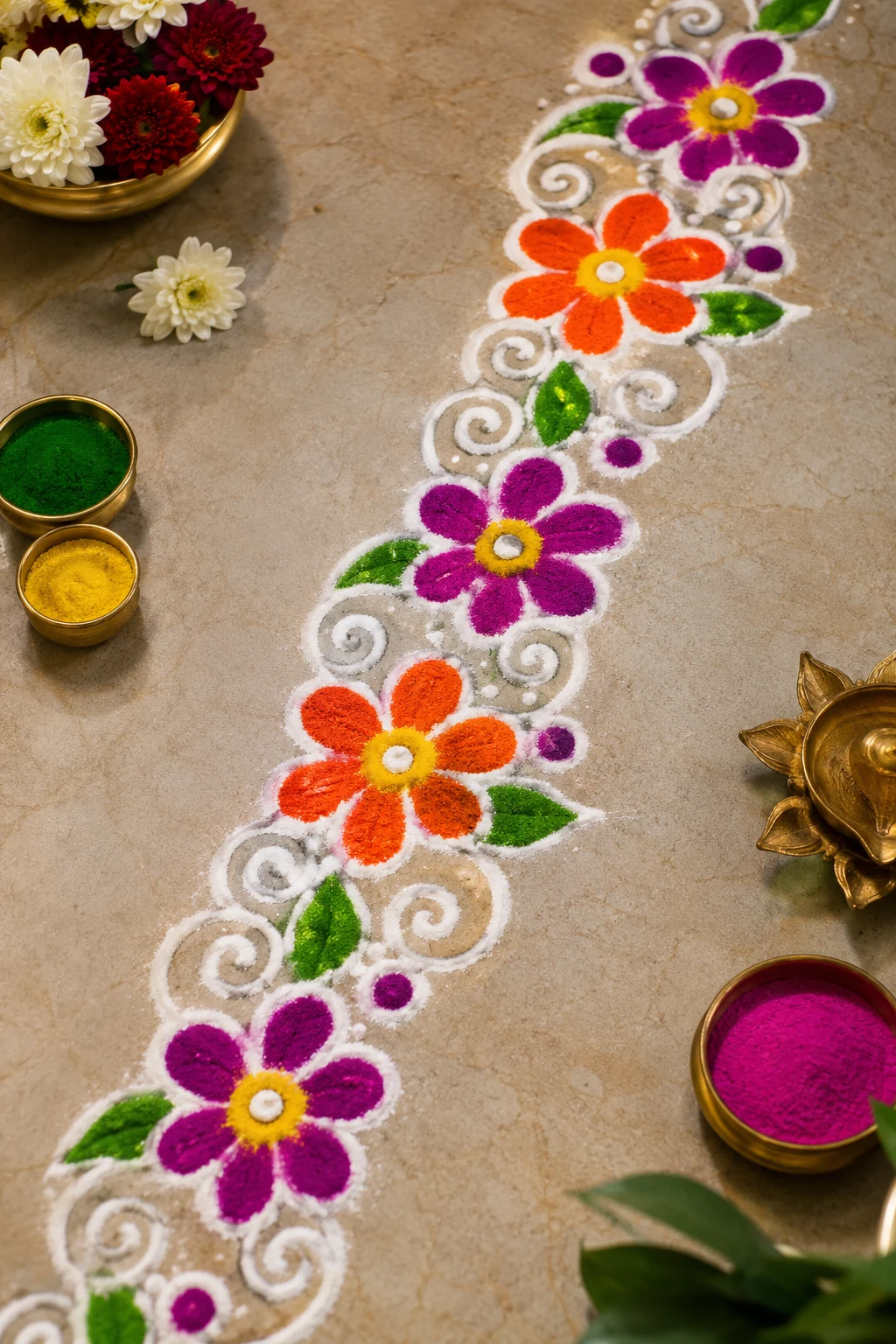 Border Rangoli Designs With Colours — border rangoli designs style outfit