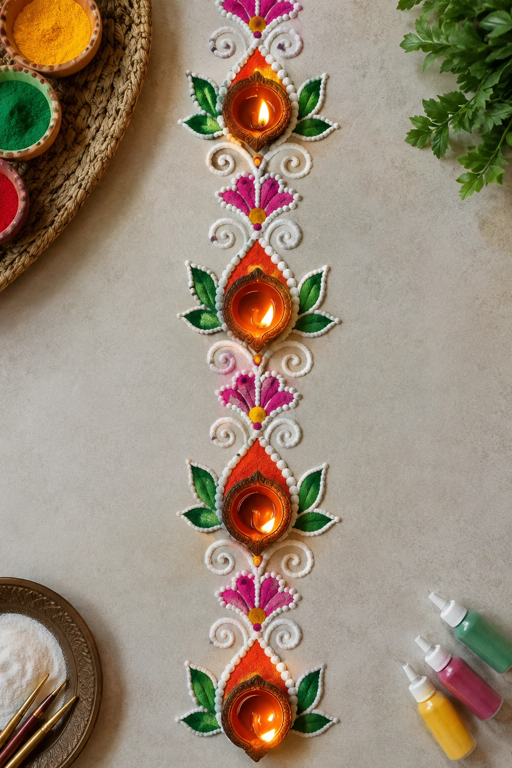Diya Glow Border — border rangoli designs style outfit