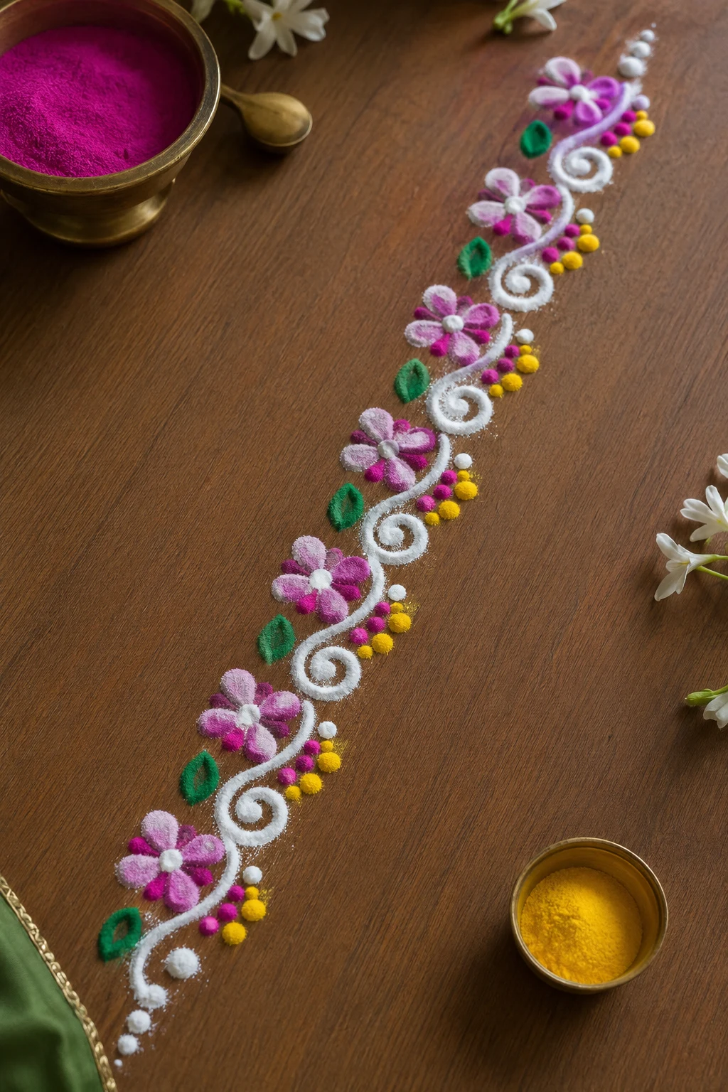 Border Rangoli Designs With Dots — border rangoli designs style outfit