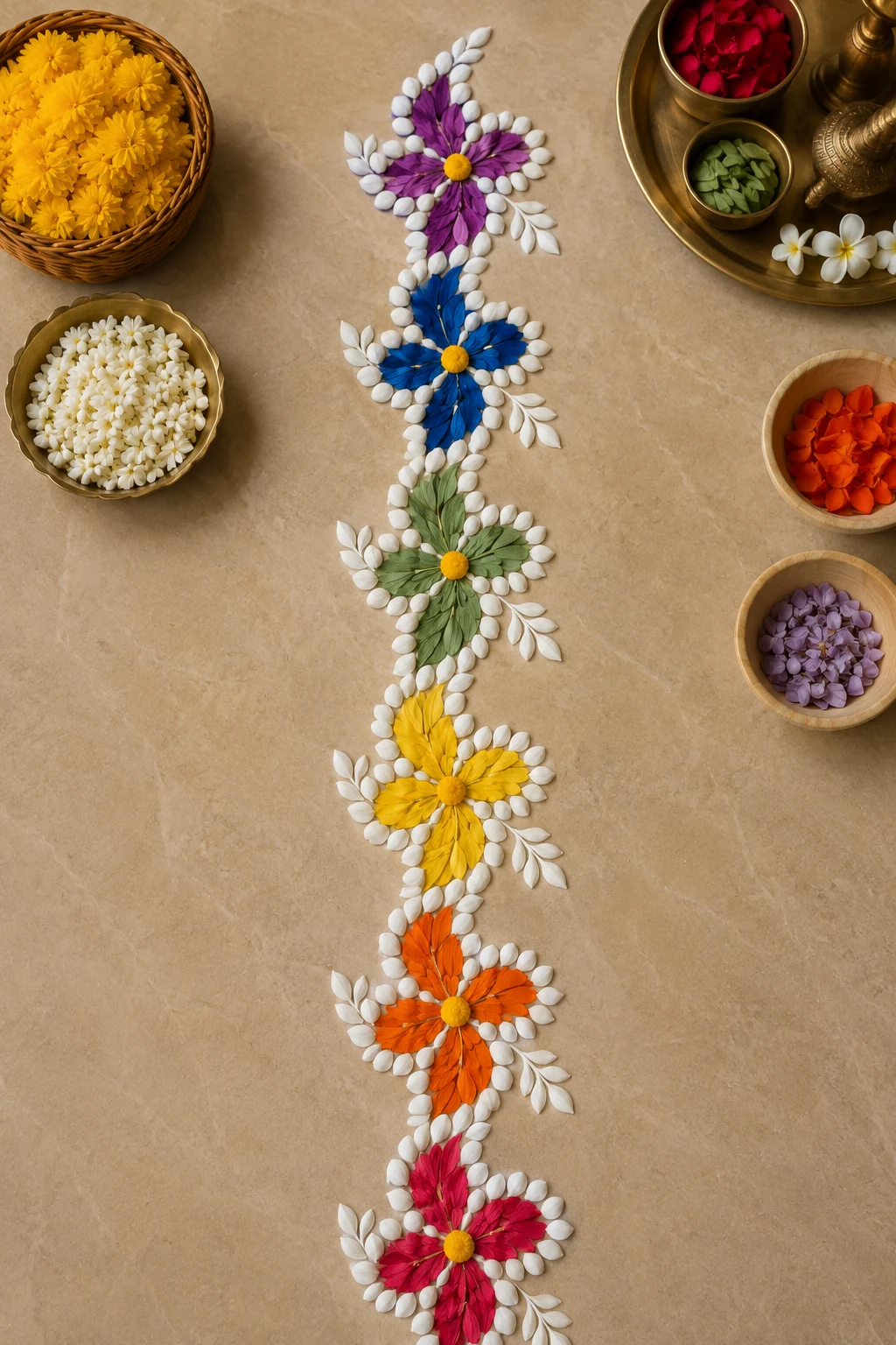Floral Petal Rainbow — border rangoli designs style outfit
