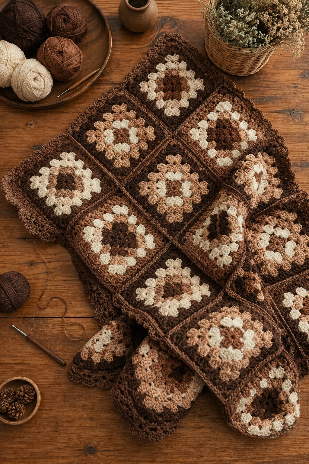 Brown Crochet Ideas for a Granny Square Blanket — brown crochet ideas style outfit
