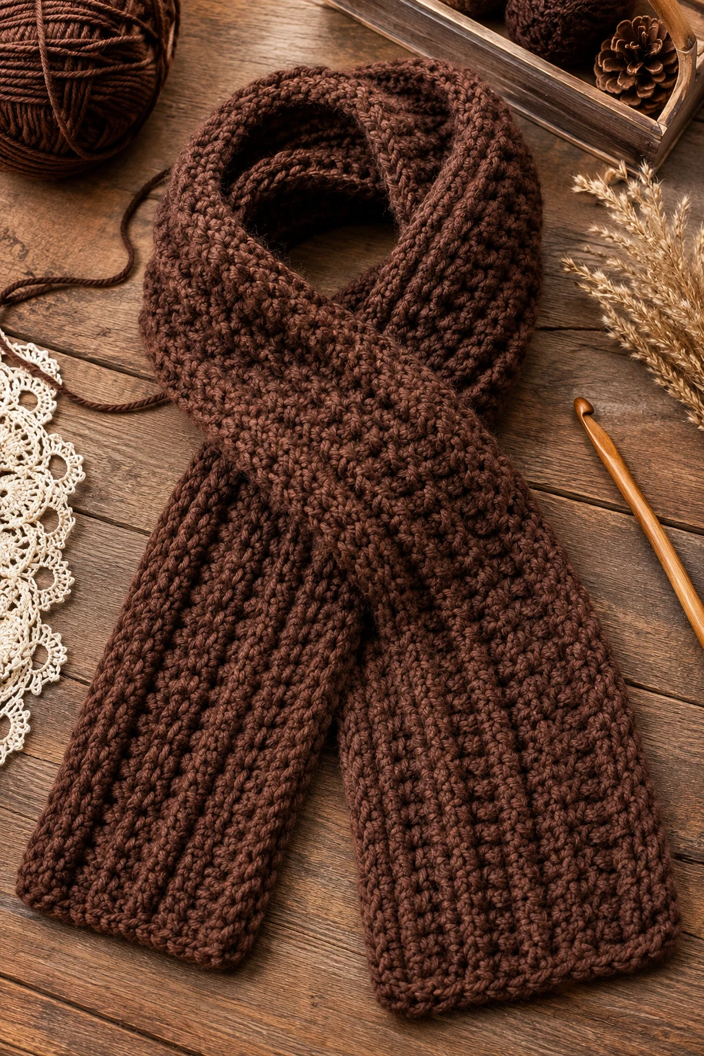Brown Crochet Ideas for a Chunky Scarf — brown crochet ideas style outfit
