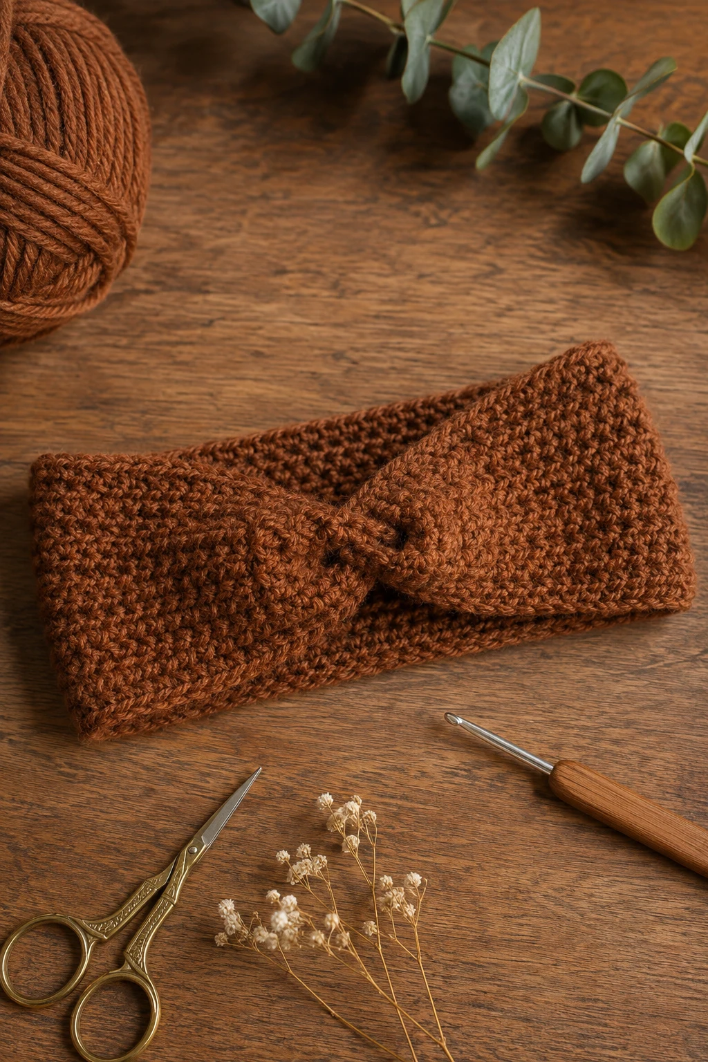 Cinnamon Brown Crochet Headband — brown crochet ideas style outfit