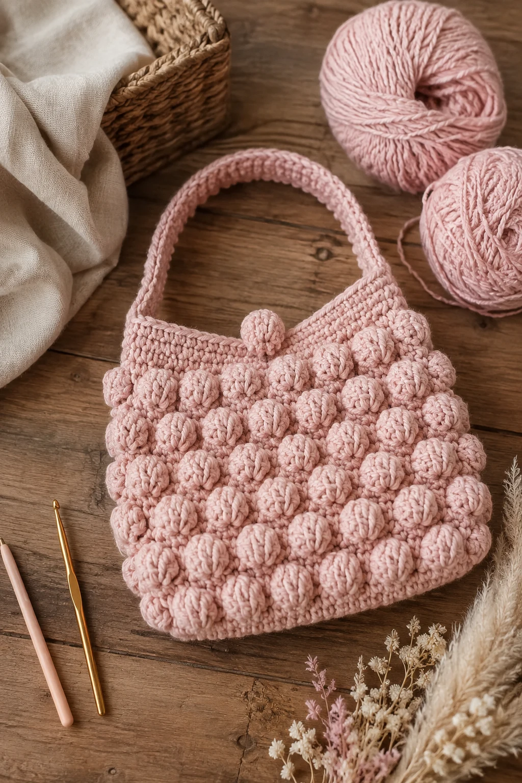 Blush Pink Mini Bubble Bag — bubble bag crochet style outfit