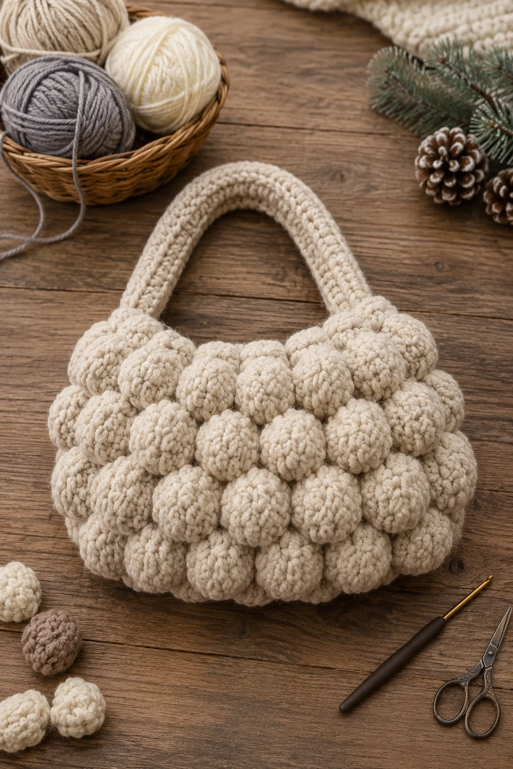 Chunky Winter Bubble Bag — bubble bag crochet style outfit