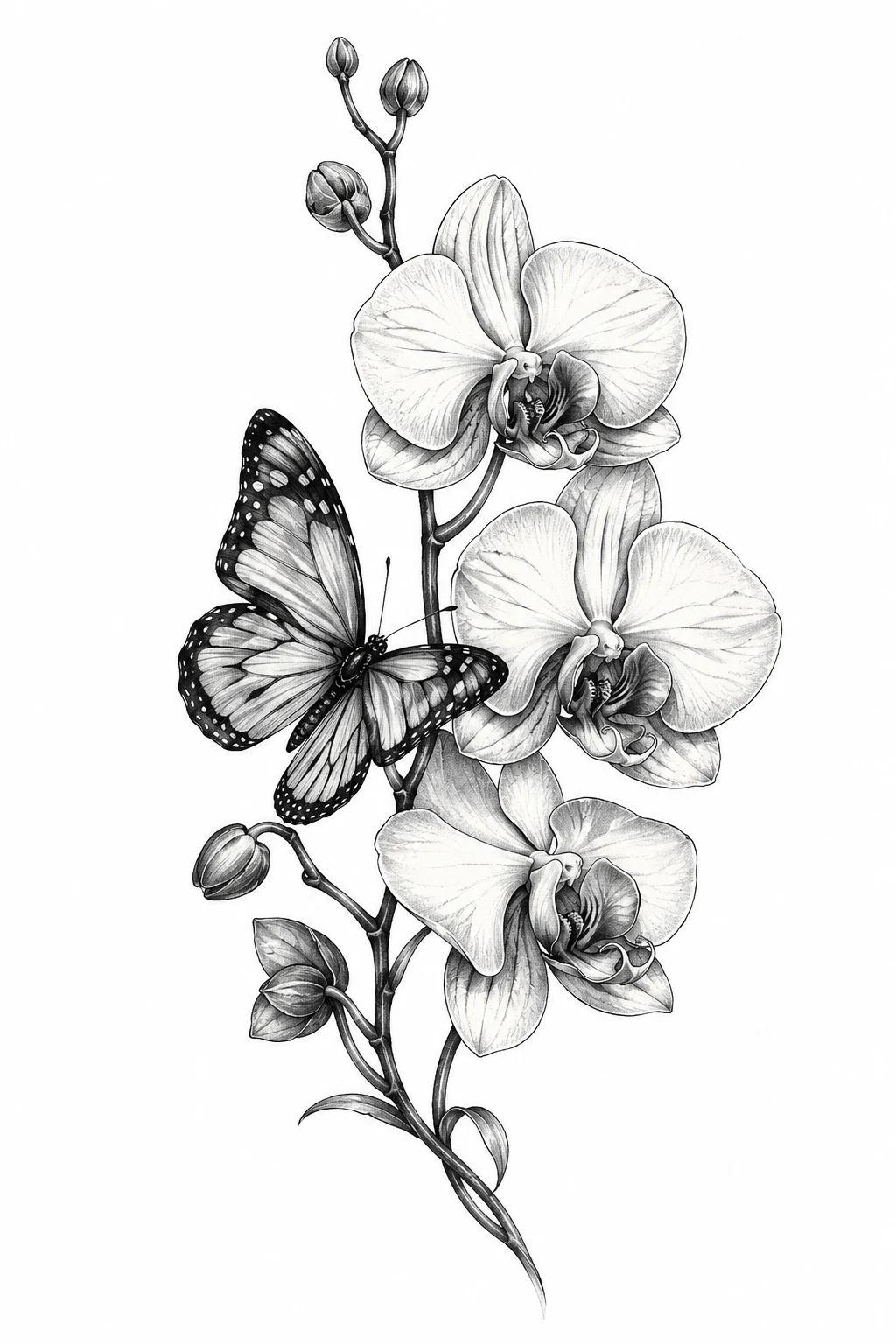 Butterfly and Orchid — butterfly and flower tattoo designs style outfit