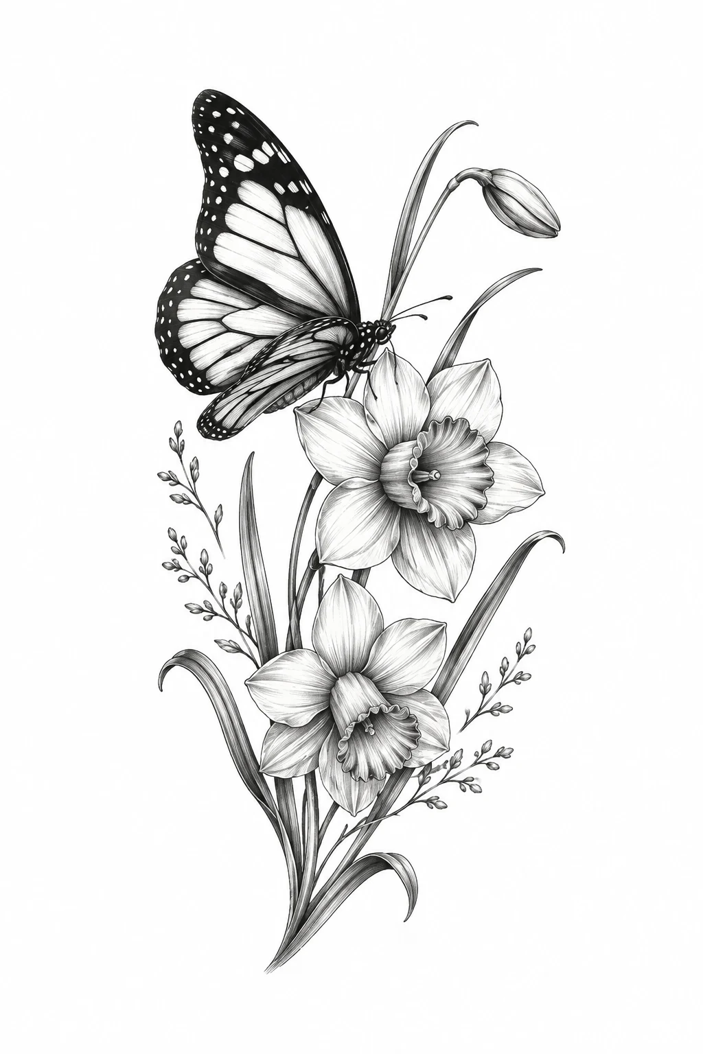 Butterfly and Birth Flower — butterfly and flower tattoo designs style outfit