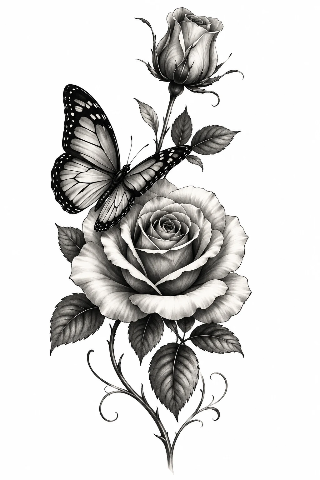 Butterfly and Rose Tattoo Designs — butterfly and flower tattoo designs style outfit