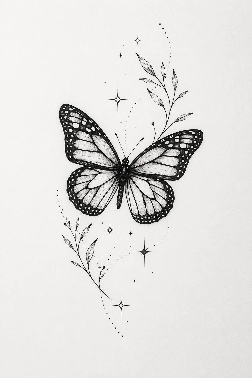 Fine-Line Monarch Butterfly Arm Tattoo — butterfly arm tattoo style outfit