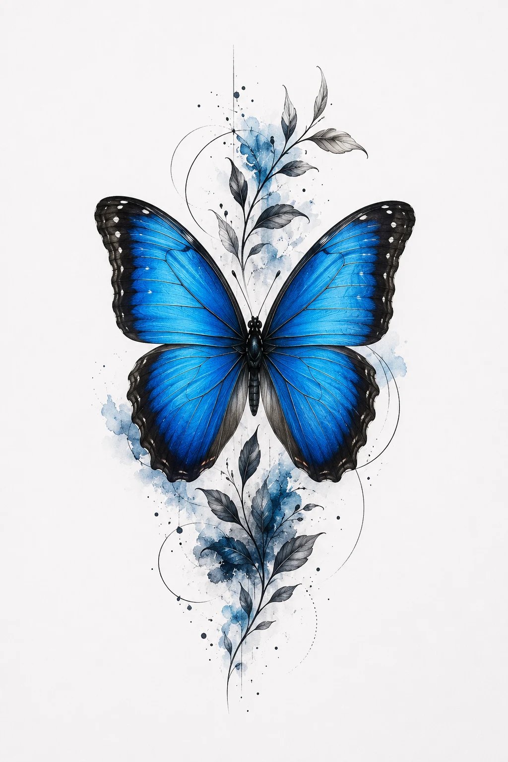 Electric Blue Morpho — butterfly arm tattoo style outfit