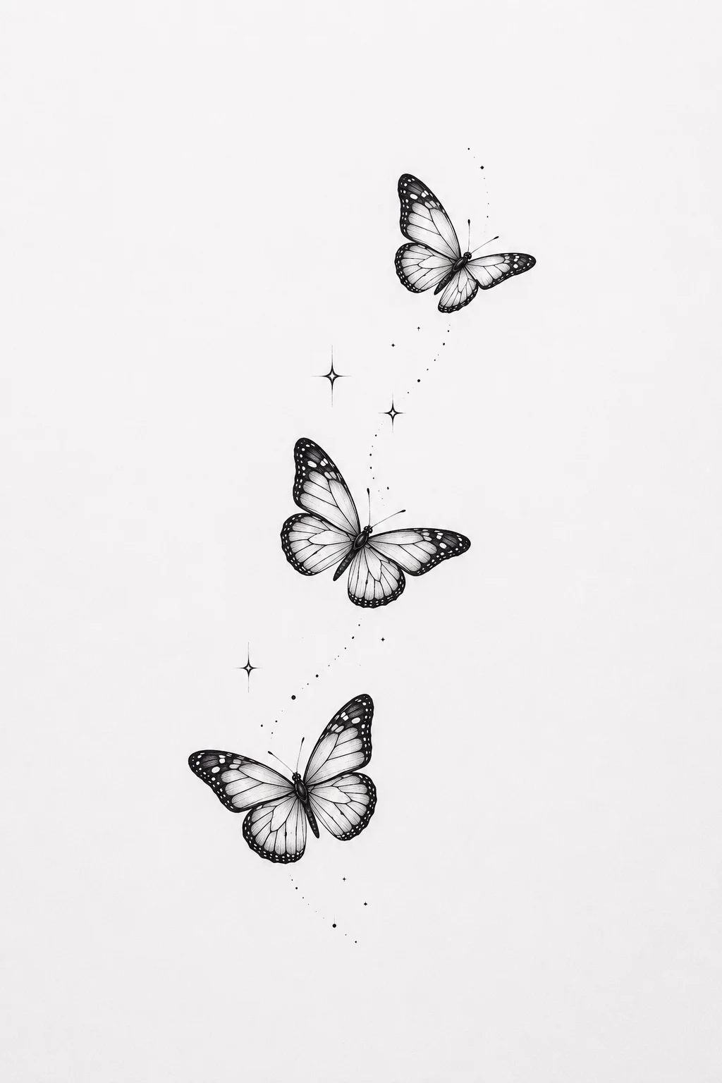 Tiny Butterfly Trio — butterfly arm tattoo style outfit