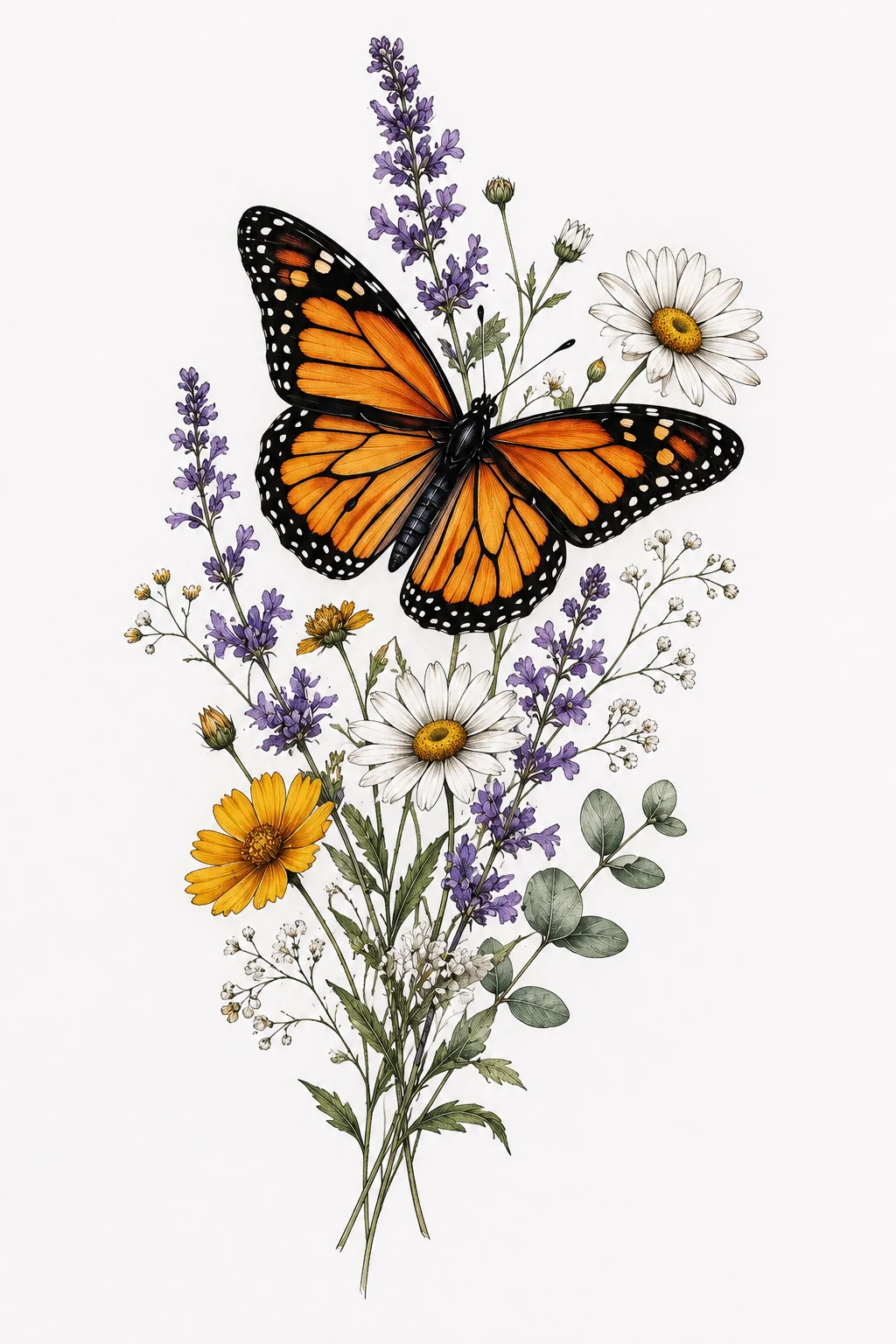 Monarch With Wildflowers — butterfly arm tattoo style outfit