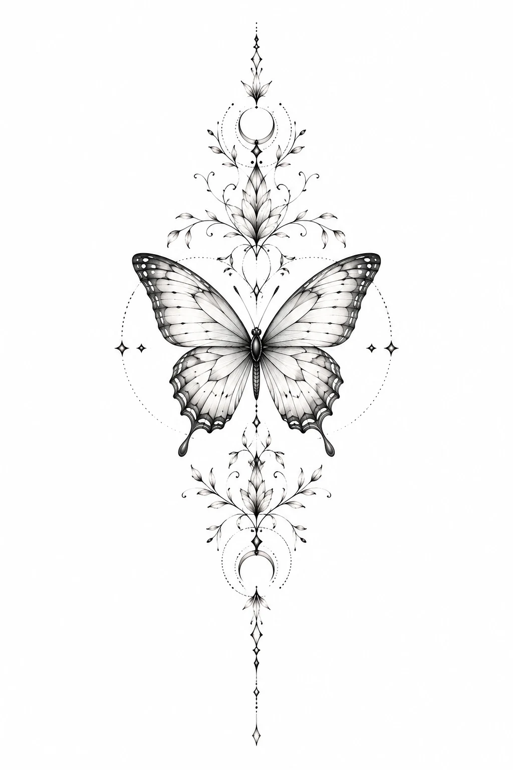 Butterfly Back Tattoo Spine Design With Perfect Symmetry — butterfly back tattoo style outfit