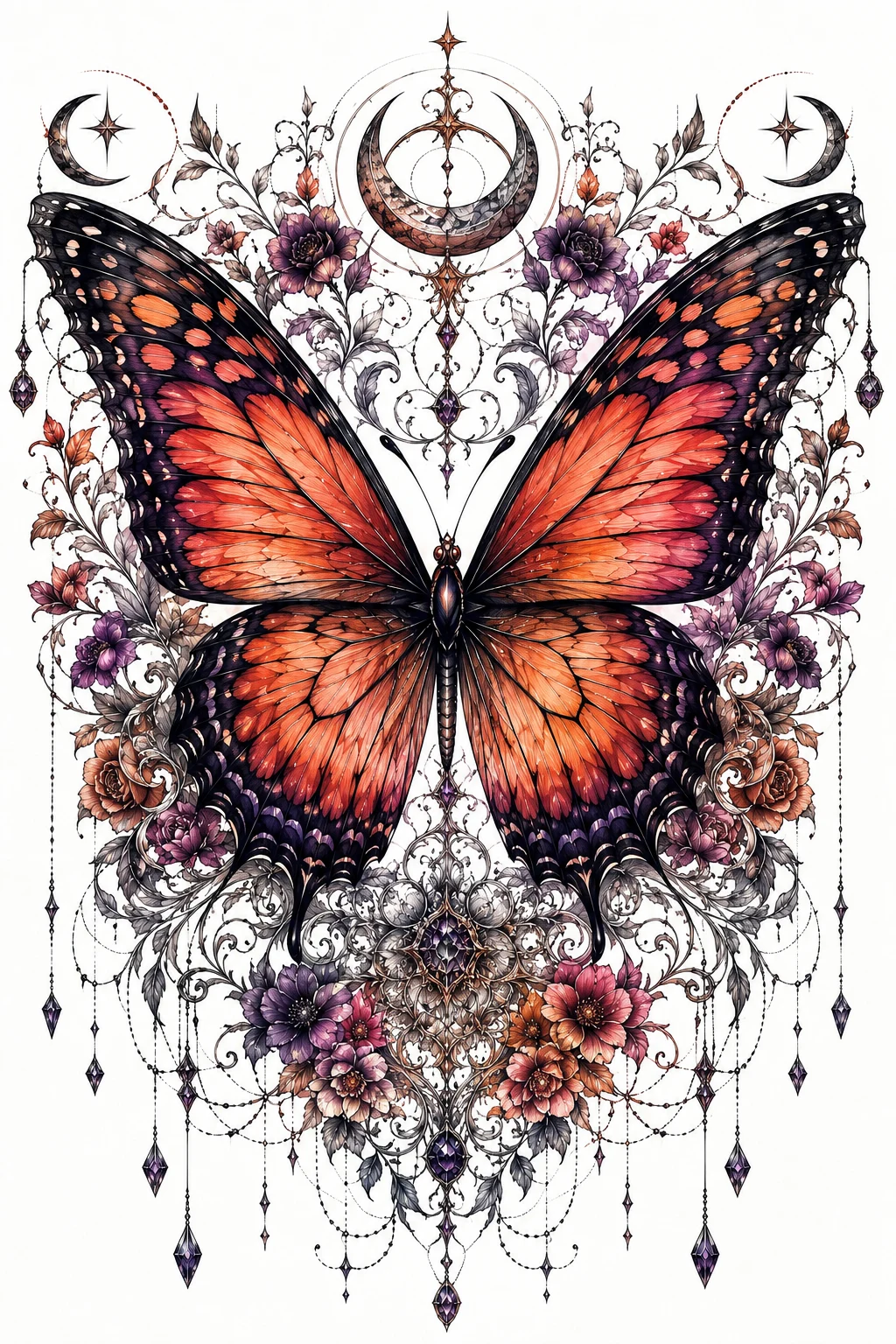 Full Butterfly Back Tattoo With Statement Wings — butterfly back tattoo style outfit
