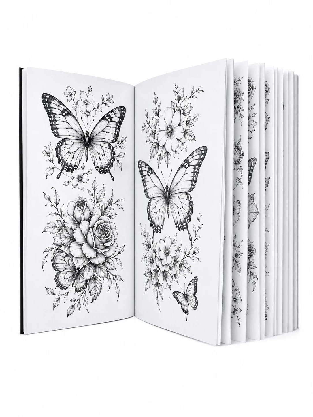Butterfly and Floral Tattoo Stencil Book