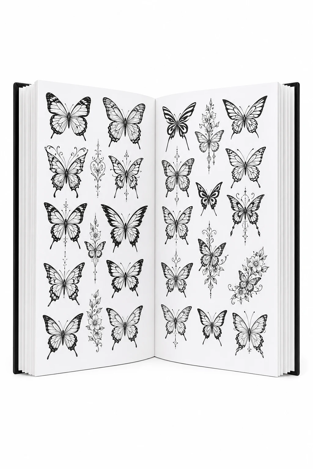 Butterfly Tattoo Stencil Book for Artists and Beginners