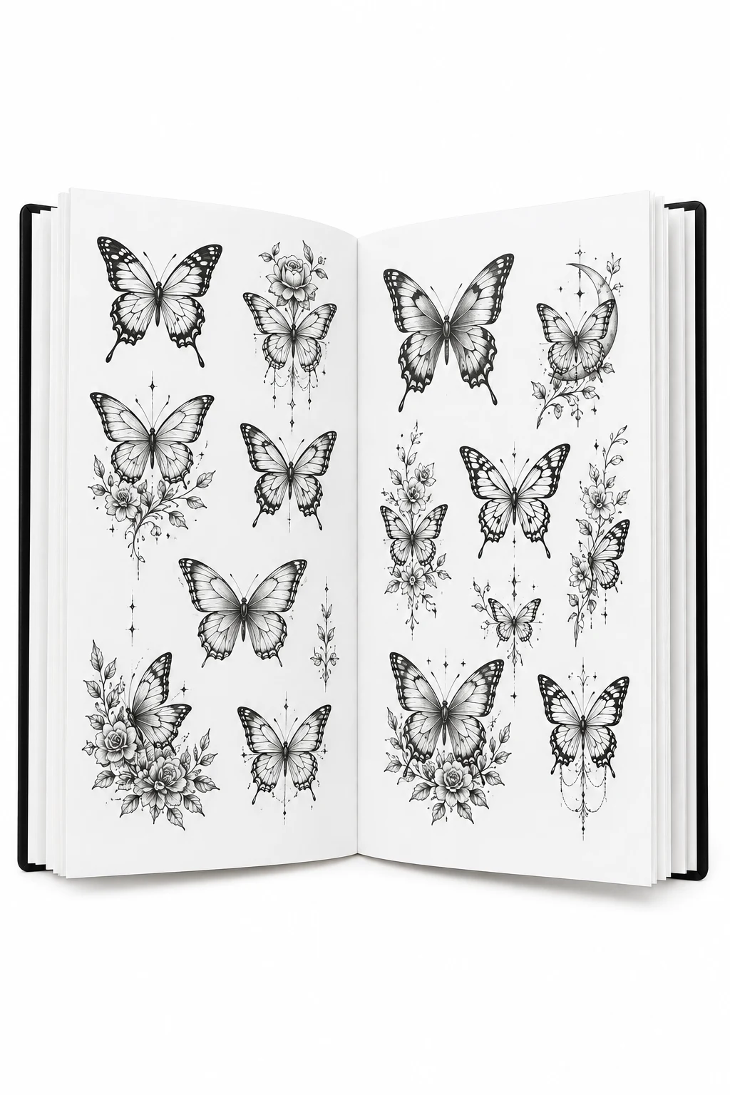 Butterfly Tattoo Stencil Book for Artists and Beginners