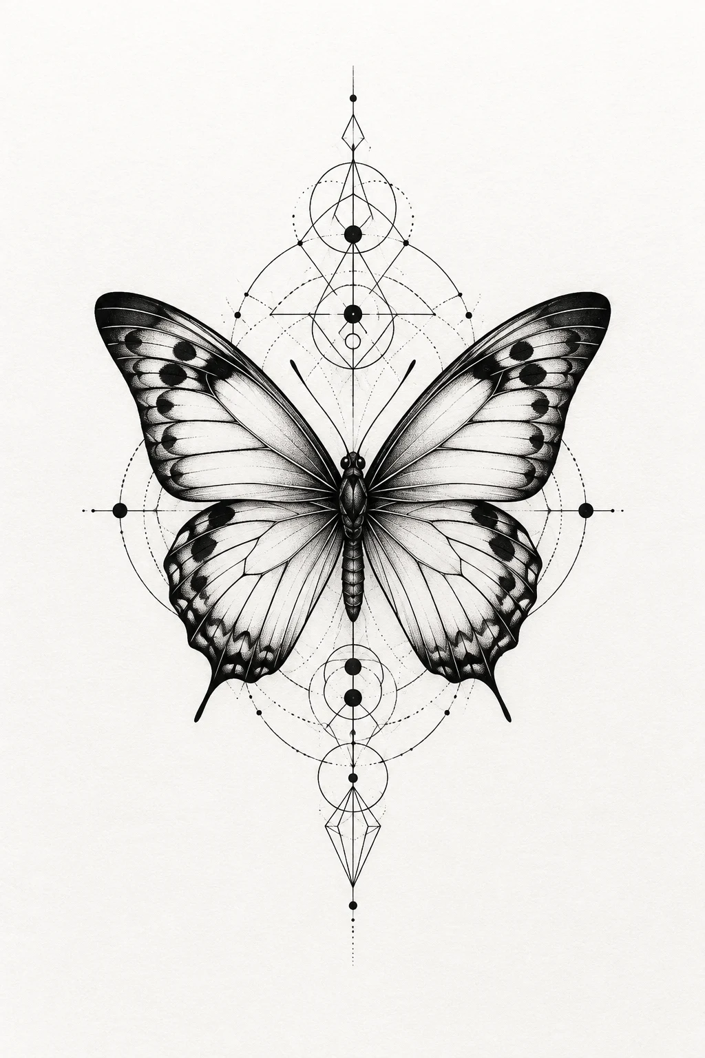 Geometric Butterfly — butterfly chest tattoo style outfit