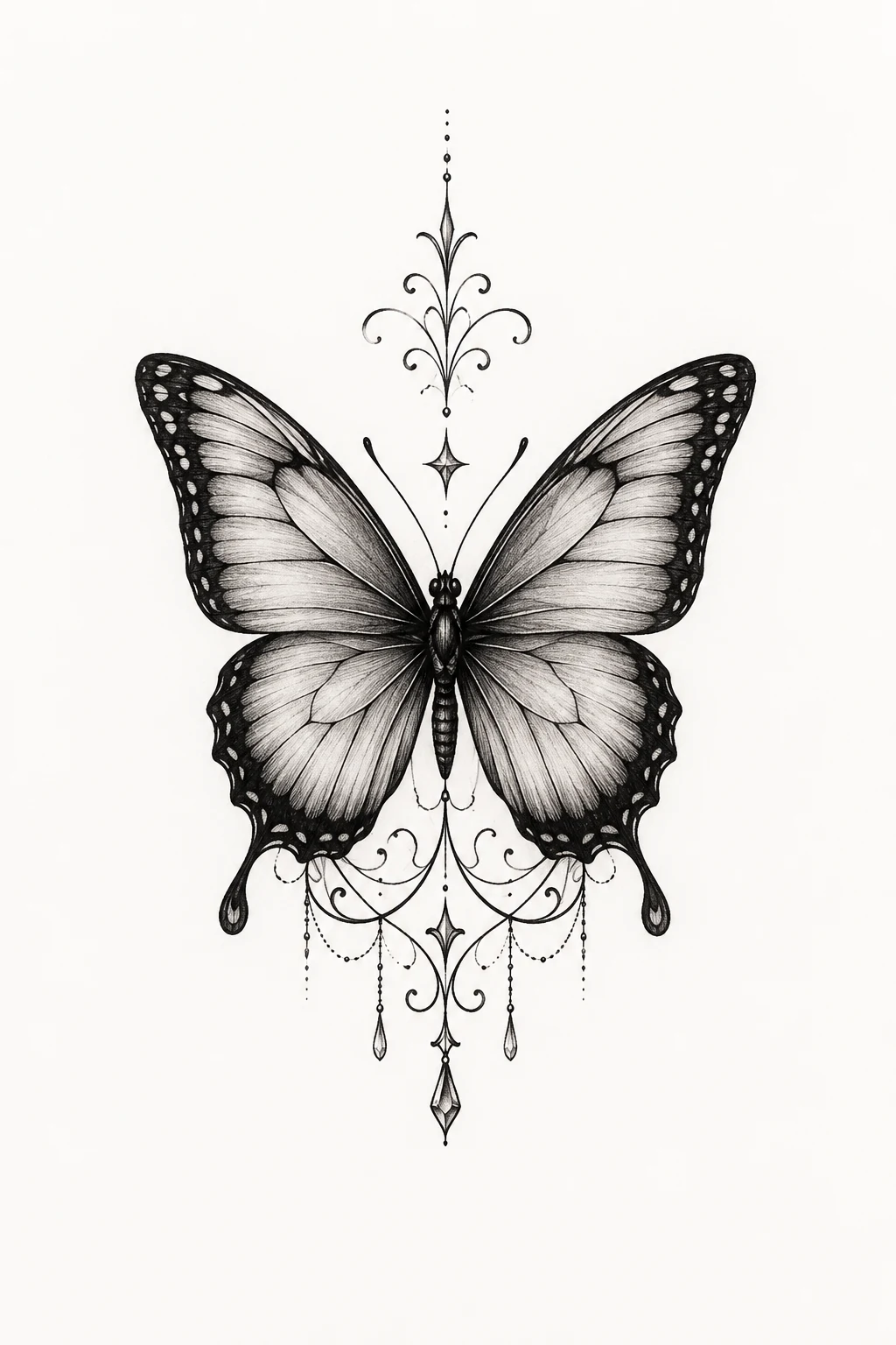 Butterfly With Name or Initials — butterfly chest tattoo style outfit
