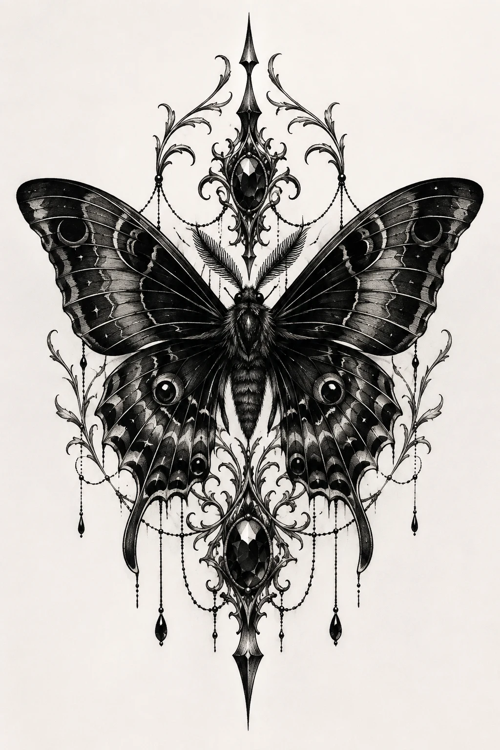 Gothic Moth-Butterfly Hybrid — butterfly cover up tattoo style outfit