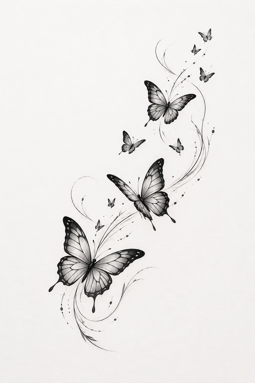 Butterfly Trail Across the Shoulder — butterfly effect tattoo style outfit