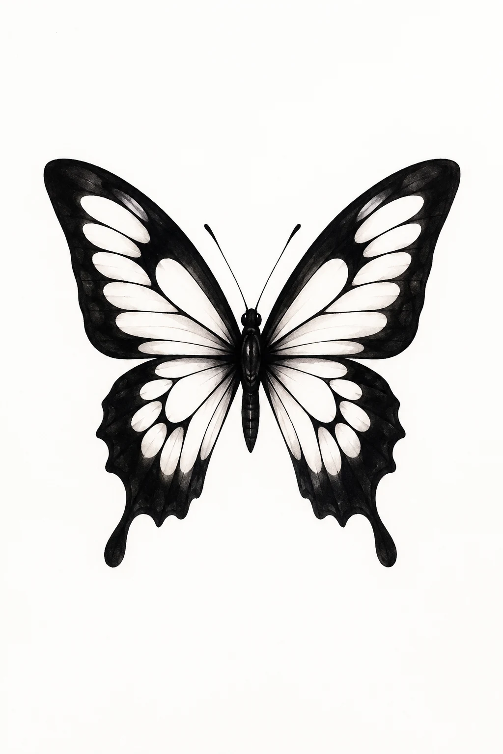 Black Butterfly With Negative Space — butterfly effect tattoo style outfit