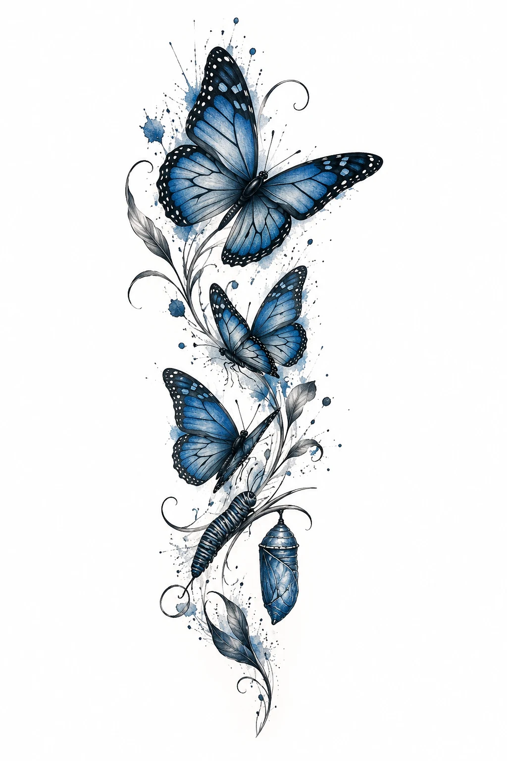 Blue Monarch Transformation — butterfly effect tattoo style outfit