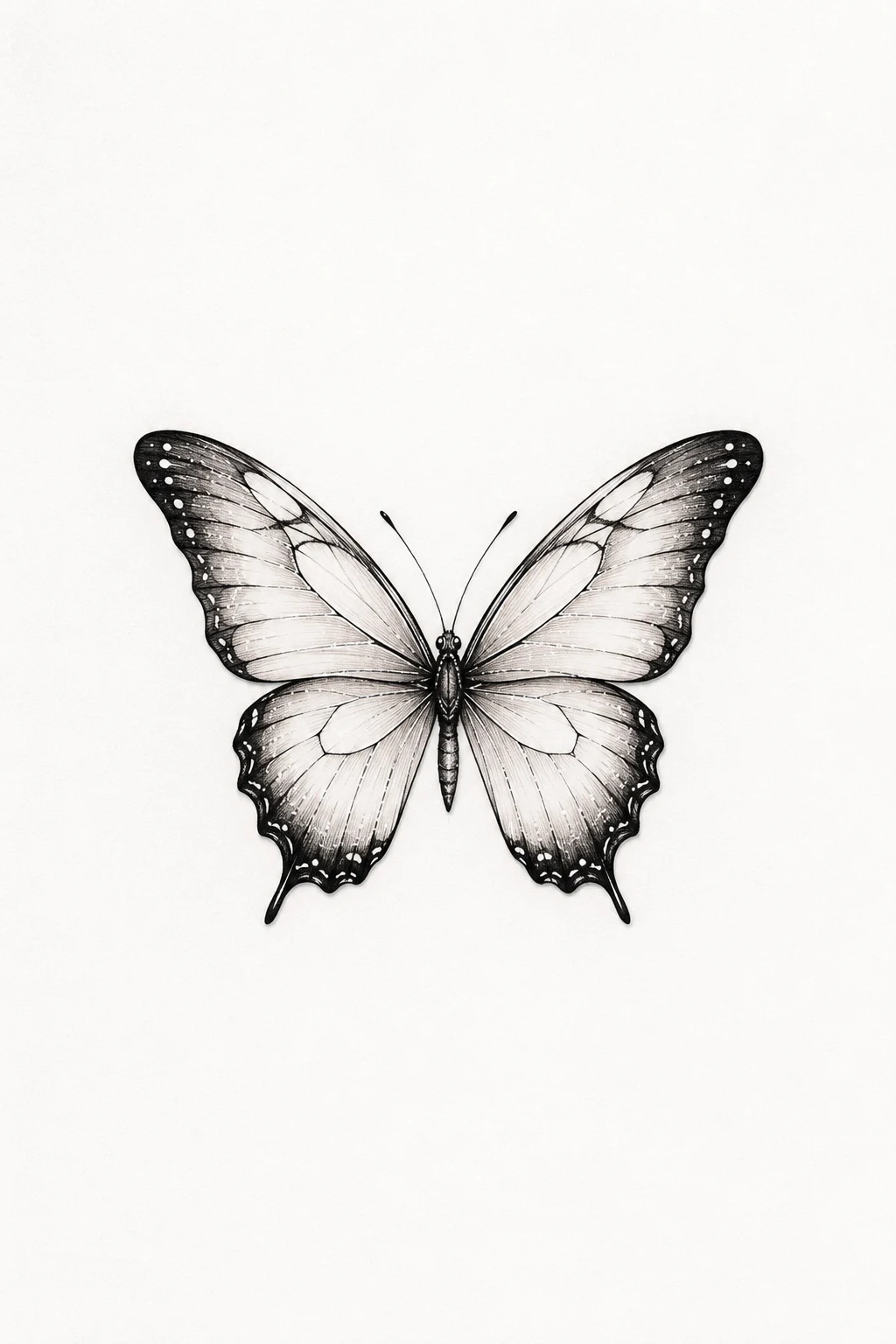Minimal White-Accent Butterfly — butterfly finger tattoo style outfit