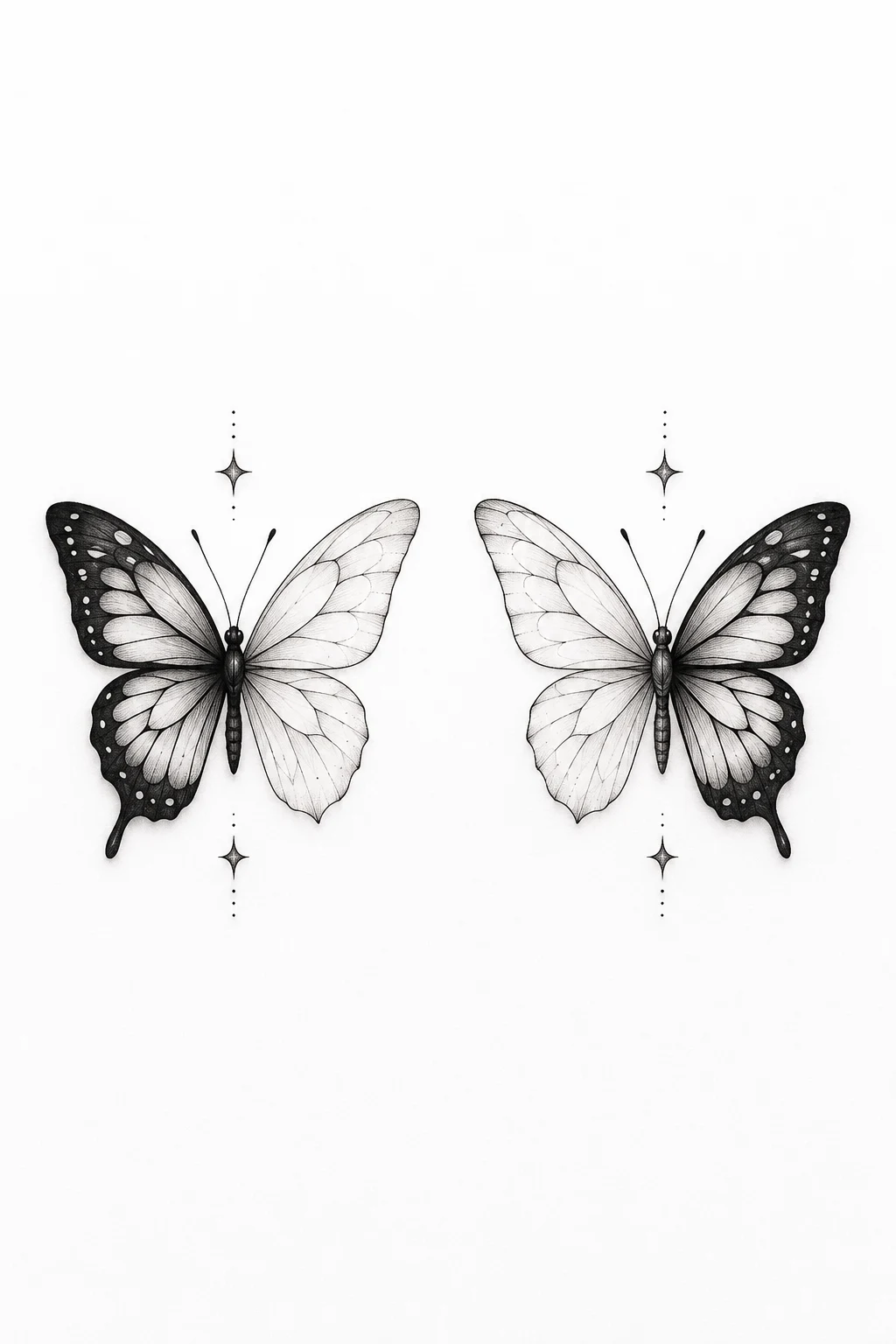Matching Butterflies for Couples or Sisters — butterfly finger tattoo style outfit