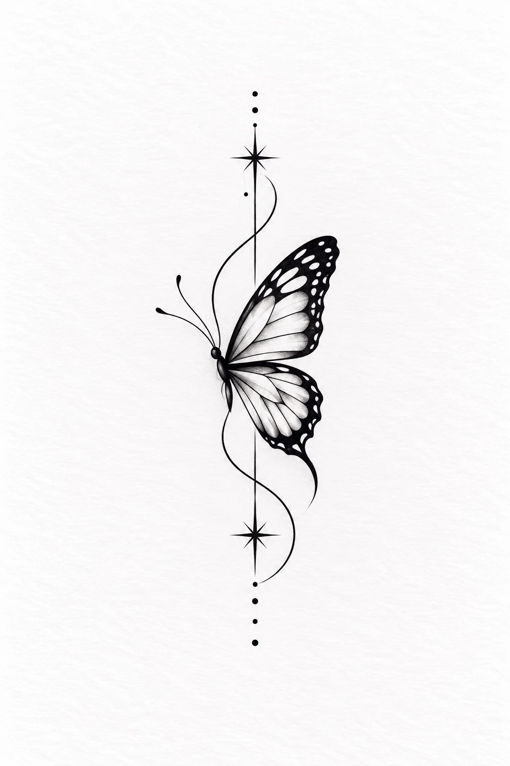 Black Butterfly on the Side of the Finger — butterfly finger tattoo style outfit