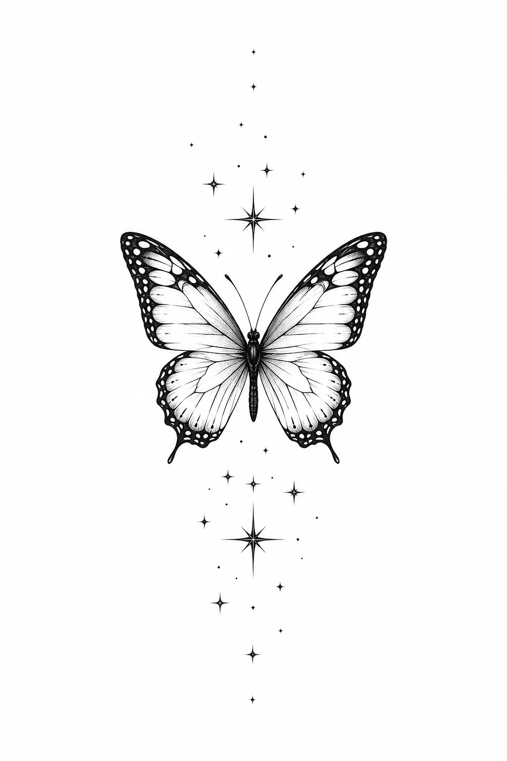 Butterfly With Tiny Stars — butterfly finger tattoo style outfit