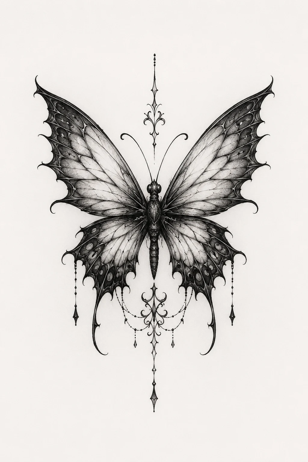 Gothic Butterfly — butterfly finger tattoo style outfit