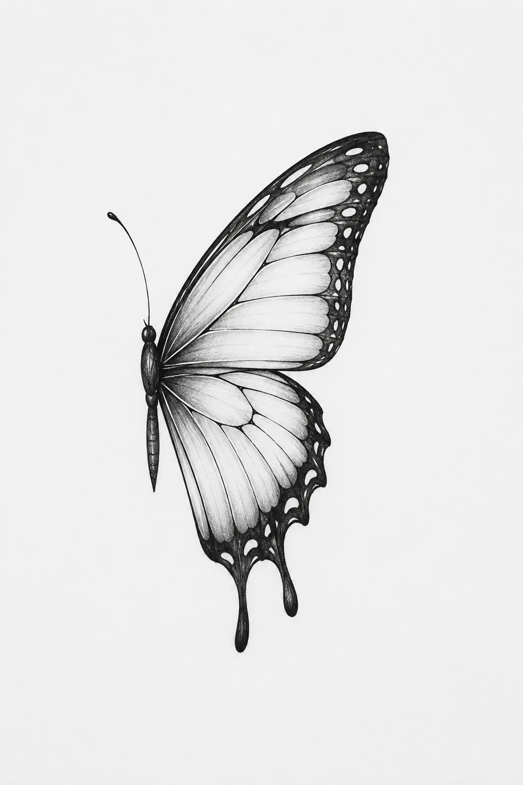 Half-Butterfly Design — butterfly finger tattoo style outfit
