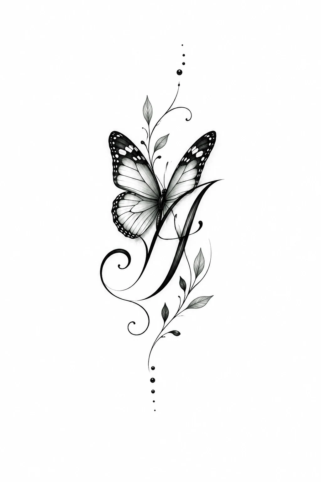 Butterfly and Initial — butterfly finger tattoo style outfit