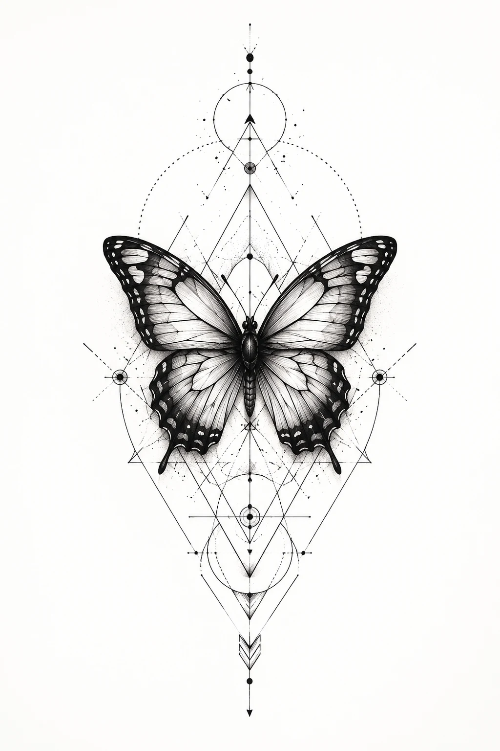 Geometric Butterfly Hand Tattoo for Men — butterfly hand tattoo style outfit