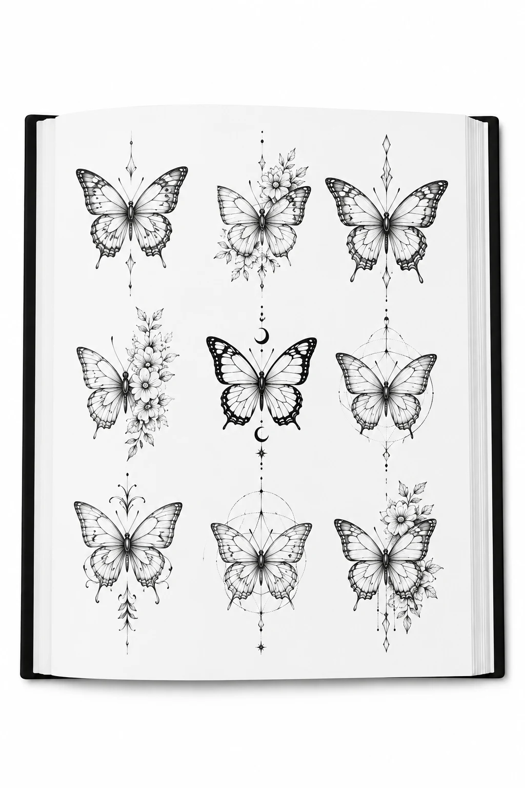 Butterfly Tattoo Stencil Book for Artists and Beginners