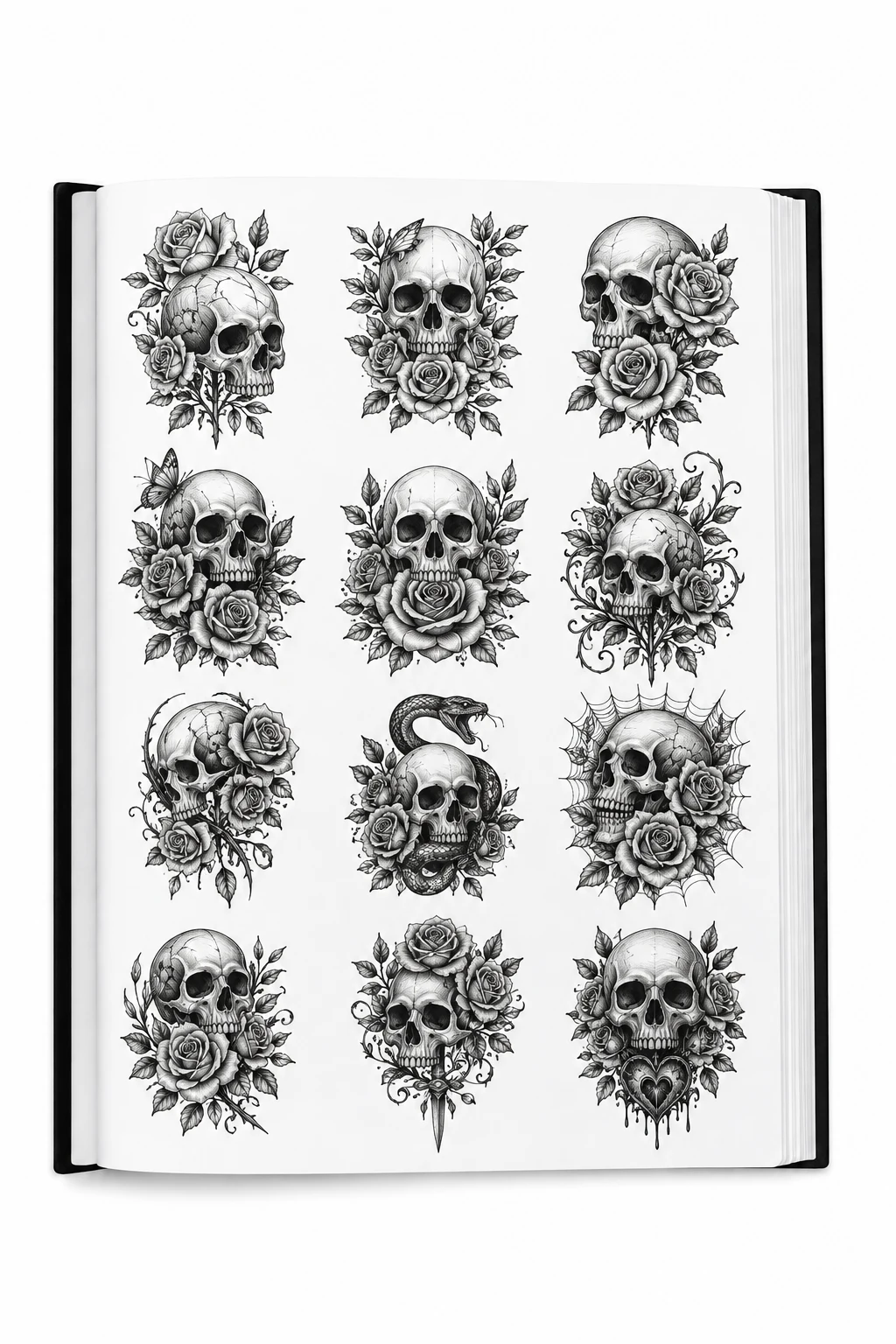 Skull & Rose Tattoo Flash Book