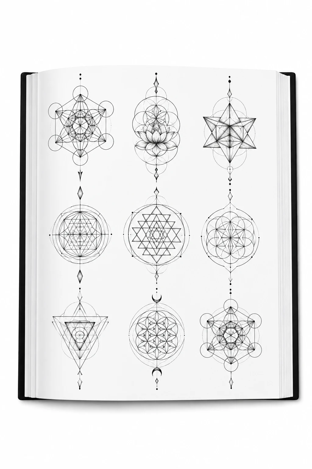 Sacred Geometry Tattoo Designs Coloring Book