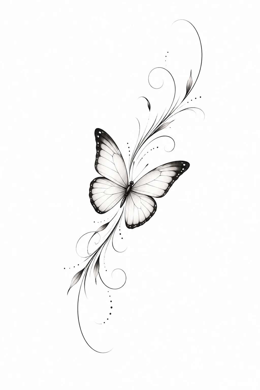 Minimalist White Butterfly — butterfly hip tattoo style outfit