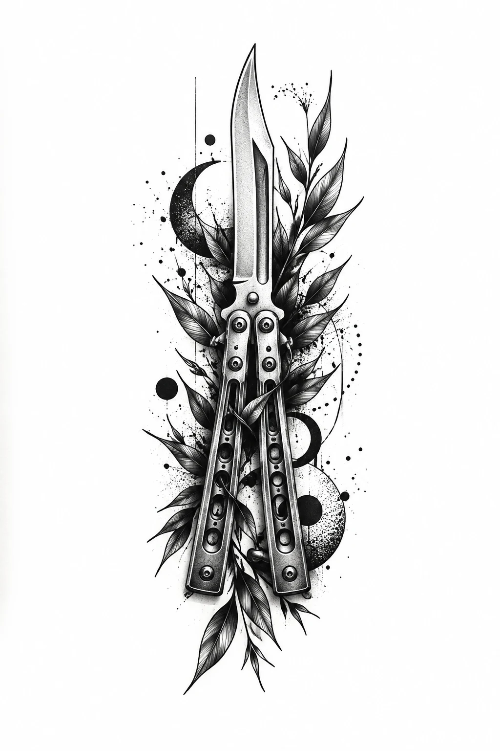 Butterfly Knife Tattoo Stencil Style — butterfly knife tattoo style outfit