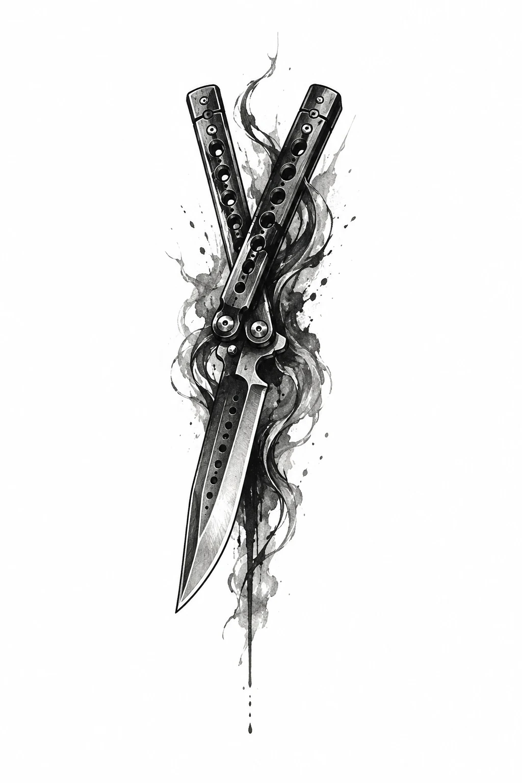 Butterfly Knife Tattoo for Men — butterfly knife tattoo style outfit