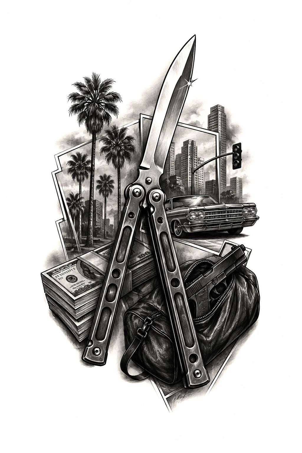 Butterfly Knife Tattoo GTA Inspired — butterfly knife tattoo style outfit