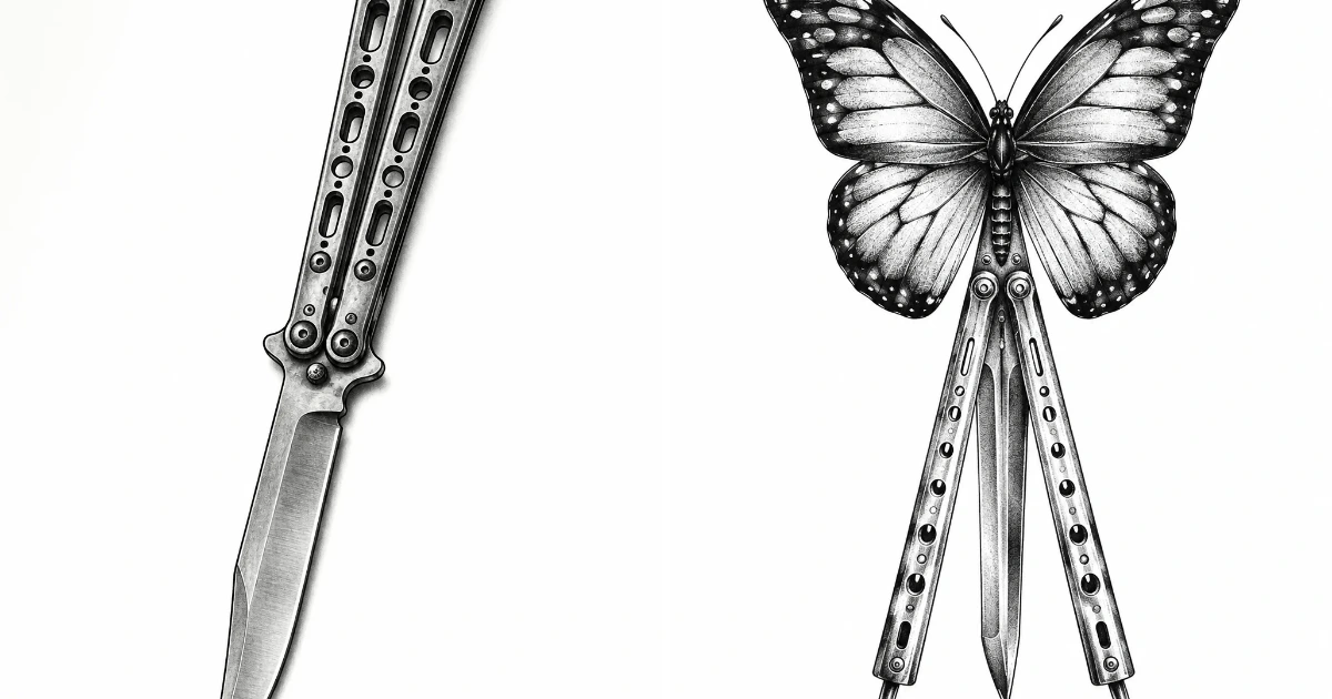 Butterfly knife tattoo: 7 Stunning Tattoo Ideas for butterfly knife tattoo