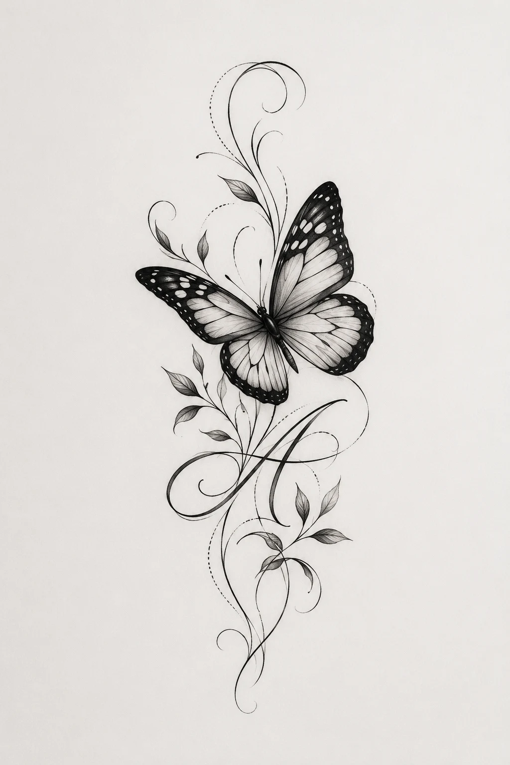 Butterfly With a Name or Initial — butterfly leg tattoo style outfit