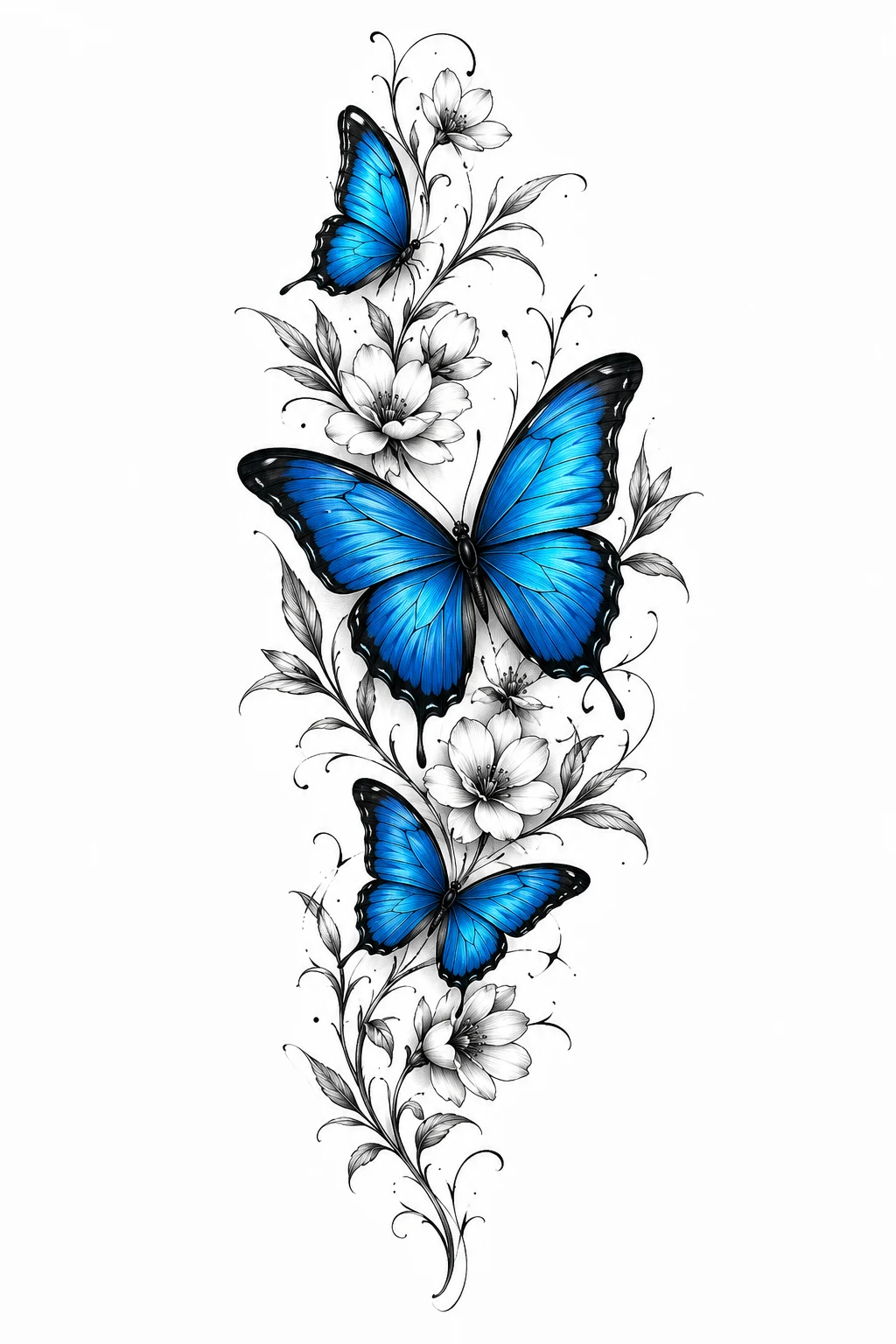 Blue Morpho Butterfly — butterfly leg tattoo style outfit