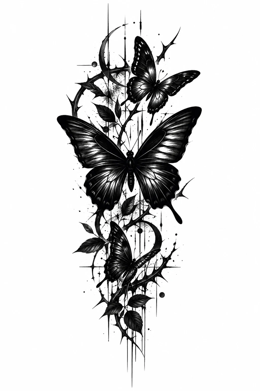 Butterfly Leg Tattoo for Men: Bold Blackwork — butterfly leg tattoo style outfit